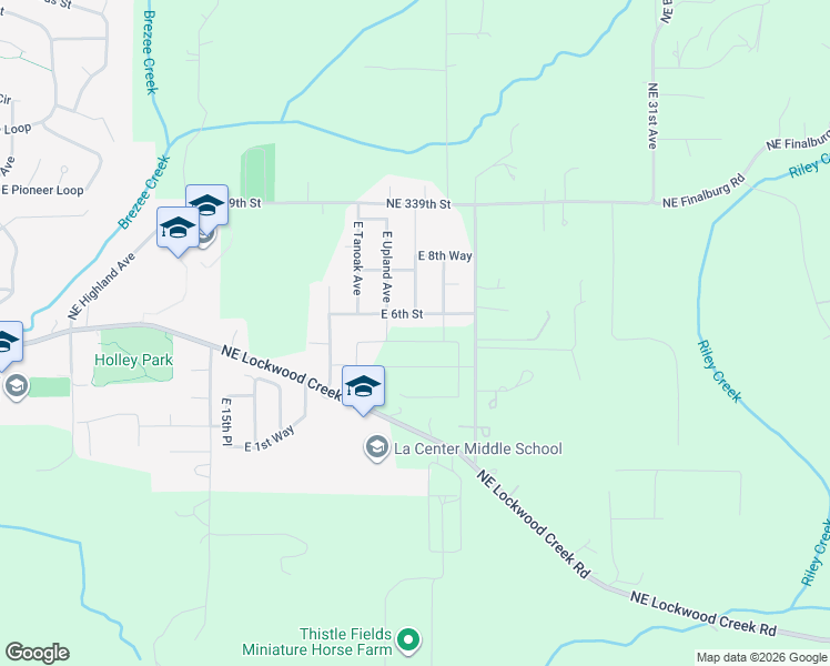 map of restaurants, bars, coffee shops, grocery stores, and more near 2235 E Otter Loop in La Center