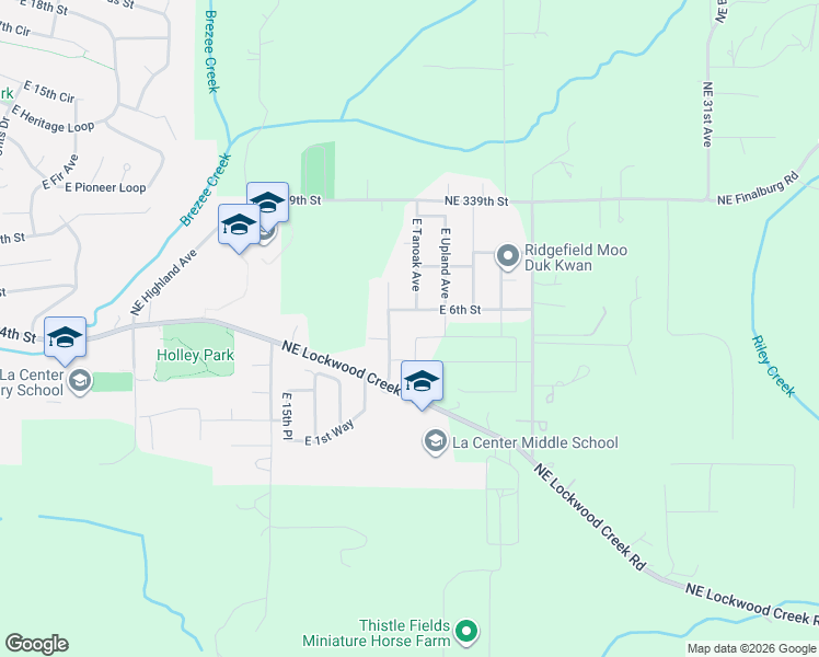 map of restaurants, bars, coffee shops, grocery stores, and more near 2027 E Otter Loop in La Center