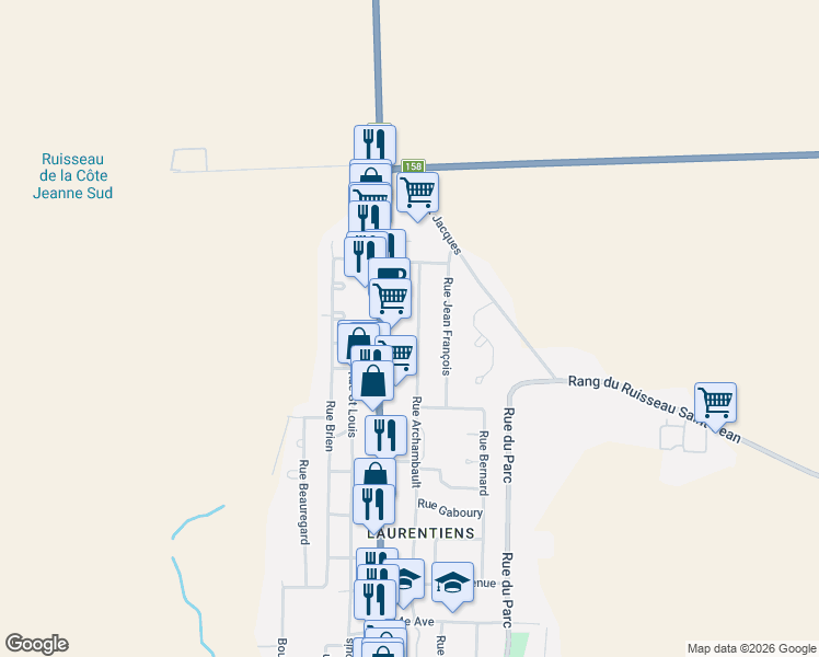 map of restaurants, bars, coffee shops, grocery stores, and more near 753 Rue Archambault in Saint-Lin-Laurentides