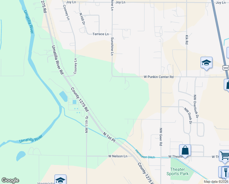 map of restaurants, bars, coffee shops, grocery stores, and more near 870 West Hensel Road in Hermiston