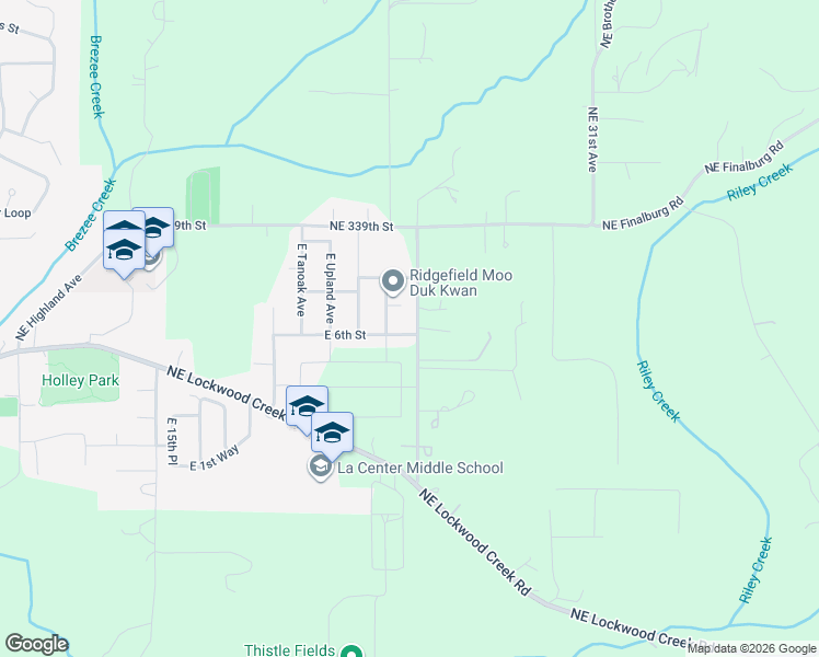 map of restaurants, bars, coffee shops, grocery stores, and more near 2307 East 6th Street in La Center