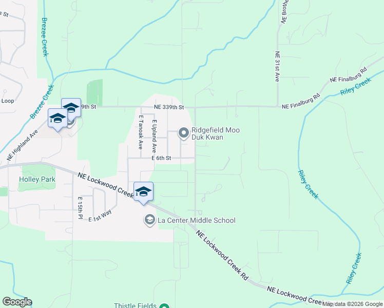 map of restaurants, bars, coffee shops, grocery stores, and more near 2307 East 6th Street in La Center