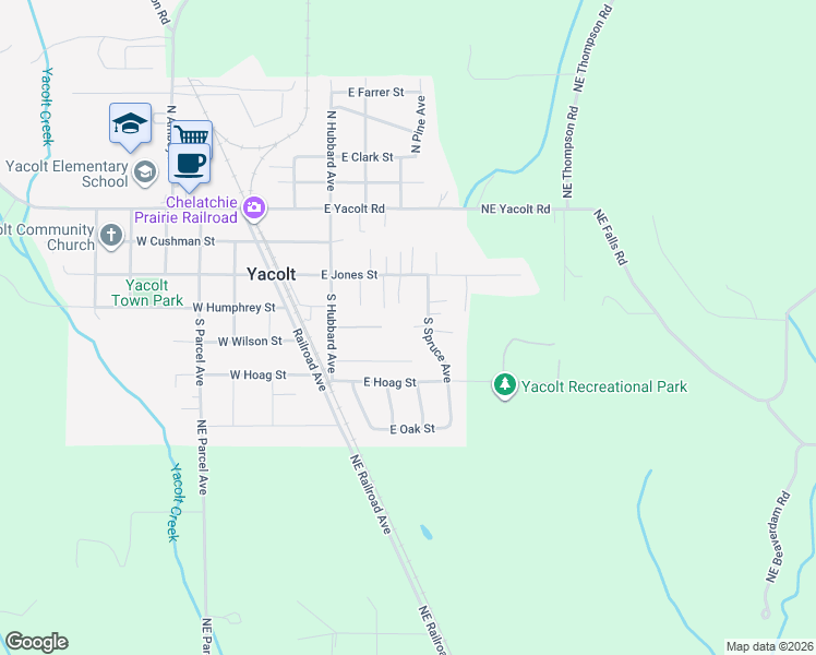 map of restaurants, bars, coffee shops, grocery stores, and more near 110 South Pine Drive in Yacolt