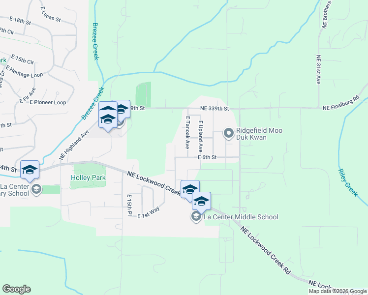 map of restaurants, bars, coffee shops, grocery stores, and more near 623 E Tanoak Ave in La Center