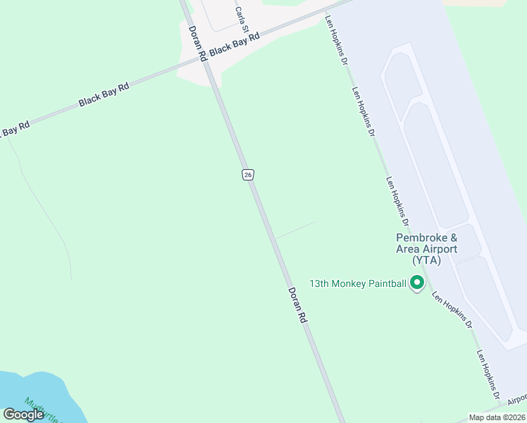 map of restaurants, bars, coffee shops, grocery stores, and more near 654 Doran Road in Pembroke