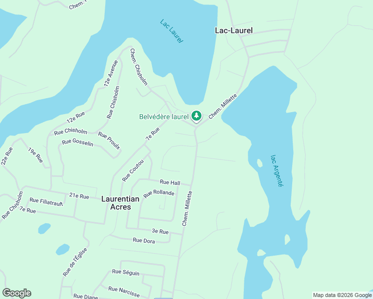 map of restaurants, bars, coffee shops, grocery stores, and more near 5e Rue in Laurentides