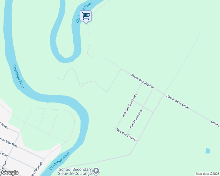 map of restaurants, bars, coffee shops, grocery stores, and more near 13 Chemin Fortin in Outaouais