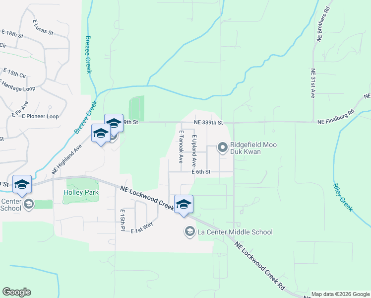 map of restaurants, bars, coffee shops, grocery stores, and more near 703 E Tanoak Ave in La Center