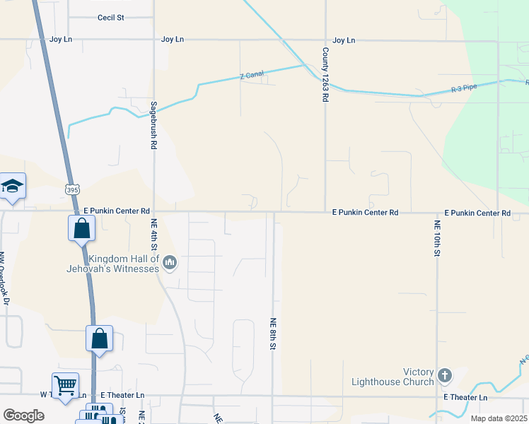 map of restaurants, bars, coffee shops, grocery stores, and more near 940 East Punkin Center Road in Hermiston