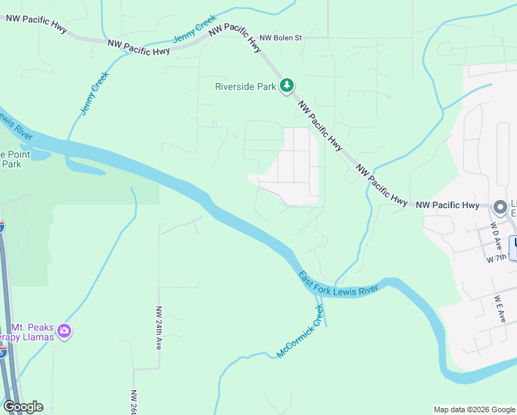 map of restaurants, bars, coffee shops, grocery stores, and more near Northwest 339th Street in La Center
