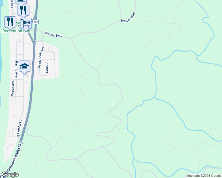 map of restaurants, bars, coffee shops, grocery stores, and more near in Clatsop County