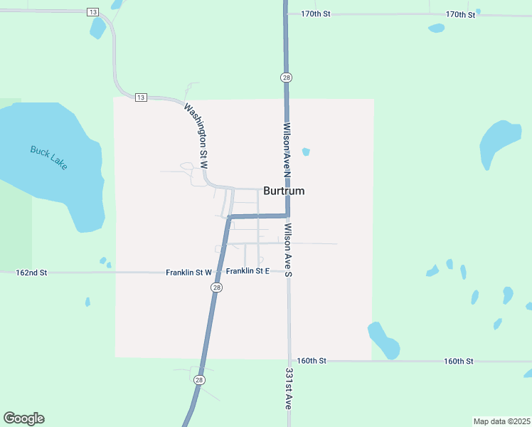 map of restaurants, bars, coffee shops, grocery stores, and more near 124 Main Street West in Burtrum