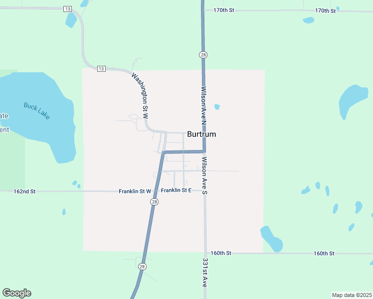 map of restaurants, bars, coffee shops, grocery stores, and more near 124 Main Street West in Burtrum