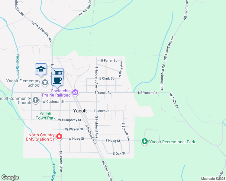 map of restaurants, bars, coffee shops, grocery stores, and more near 410 East Yacolt Road in Yacolt
