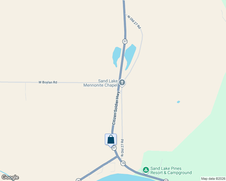 map of restaurants, bars, coffee shops, grocery stores, and more near 16131 West Boylan Road in Stone Lake