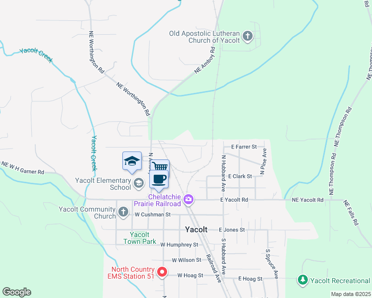 map of restaurants, bars, coffee shops, grocery stores, and more near 262 West Christy Court in Yacolt