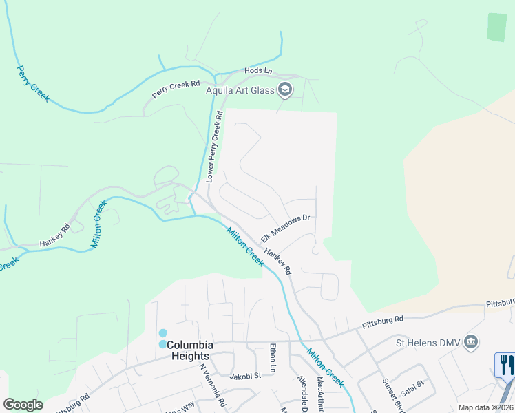 map of restaurants, bars, coffee shops, grocery stores, and more near 35560 Valley View Drive in St. Helens
