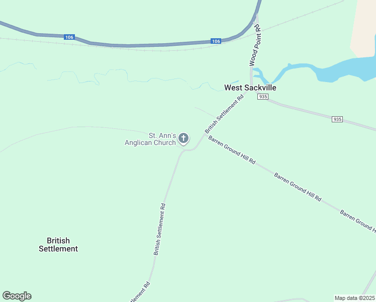 map of restaurants, bars, coffee shops, grocery stores, and more near 62 British Settlement Road in Sackville