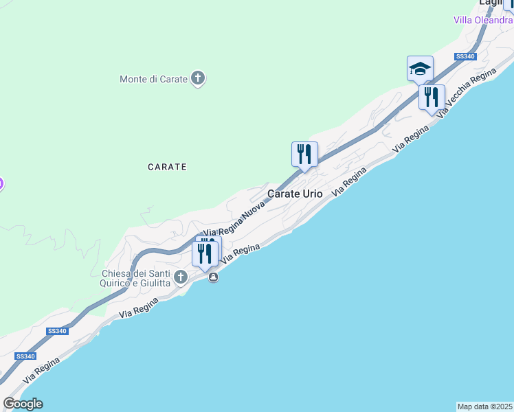 map of restaurants, bars, coffee shops, grocery stores, and more near 5 Via Giuseppe Garibaldi in Carate Urio