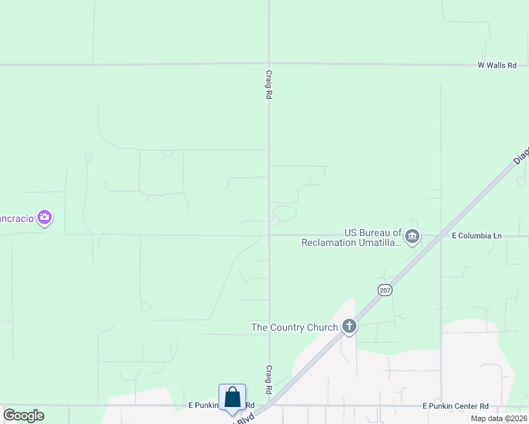 map of restaurants, bars, coffee shops, grocery stores, and more near 80672 Craig Road in Hermiston