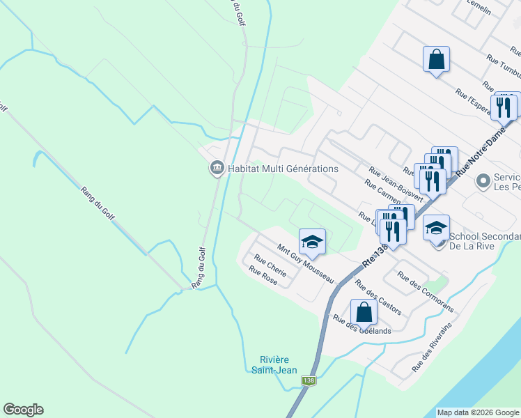 map of restaurants, bars, coffee shops, grocery stores, and more near 101 Rue François-Cottu in Lavaltrie