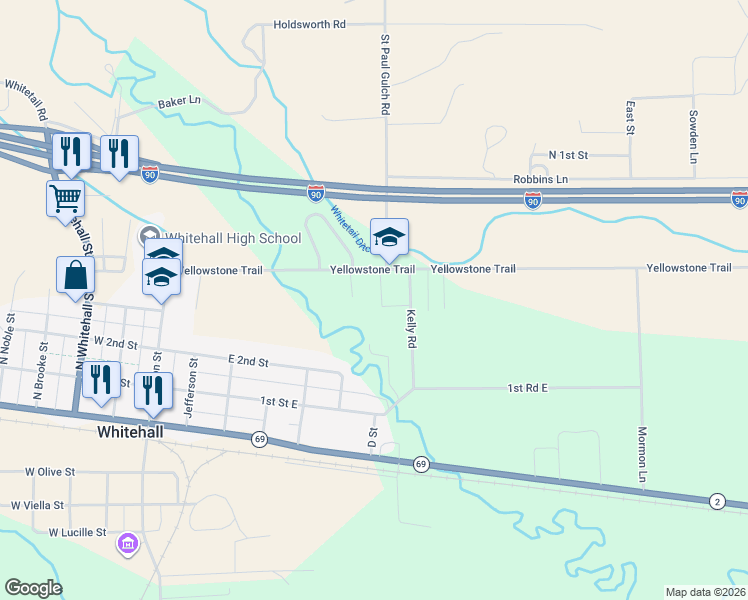map of restaurants, bars, coffee shops, grocery stores, and more near 3-5 Kelly Rd in Whitehall