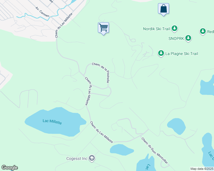 map of restaurants, bars, coffee shops, grocery stores, and more near 175 Chemin de la Poutrelle in Saint-Sauveur