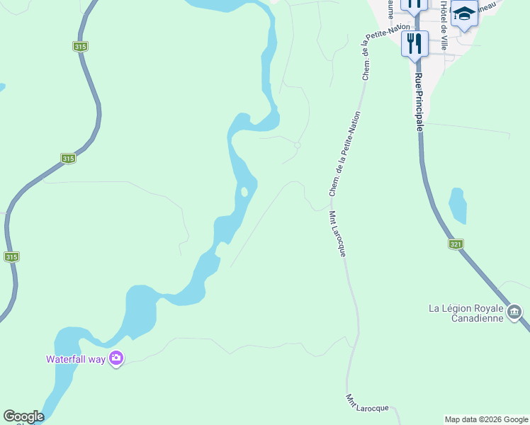 map of restaurants, bars, coffee shops, grocery stores, and more near Chemin Latulippe in Outaouais