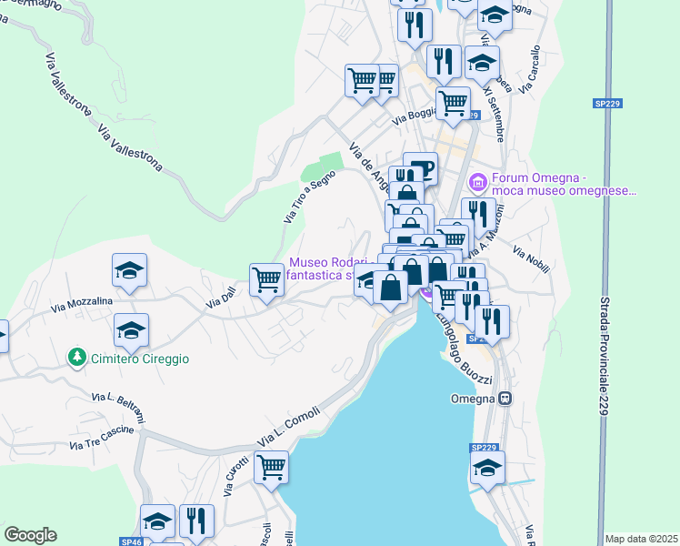 map of restaurants, bars, coffee shops, grocery stores, and more near 7 Via dei Ciclamini in Omegna