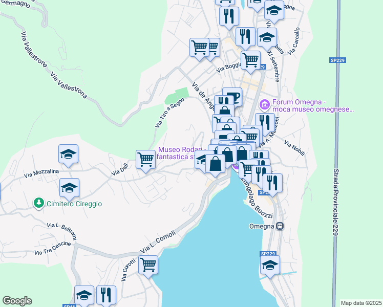 map of restaurants, bars, coffee shops, grocery stores, and more near 7 Via dei Ciclamini in Omegna