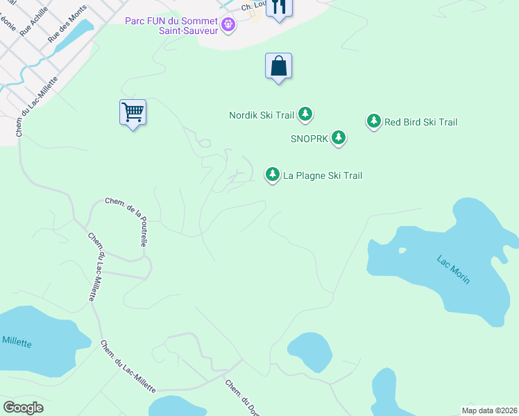 map of restaurants, bars, coffee shops, grocery stores, and more near 750 Rue du Mont-Blanc in Saint-Sauveur