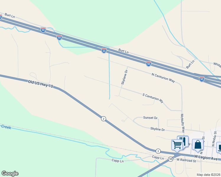 map of restaurants, bars, coffee shops, grocery stores, and more near 198-204 N Centurion Way in Whitehall