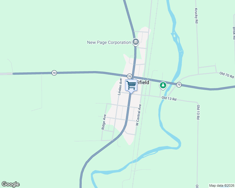 map of restaurants, bars, coffee shops, grocery stores, and more near N14019 Linden Avenue in Fifield