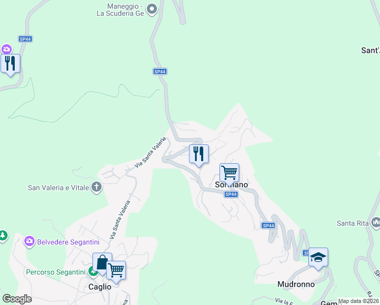 map of restaurants, bars, coffee shops, grocery stores, and more near 31-33 Via Pian del Tivano in Sormano