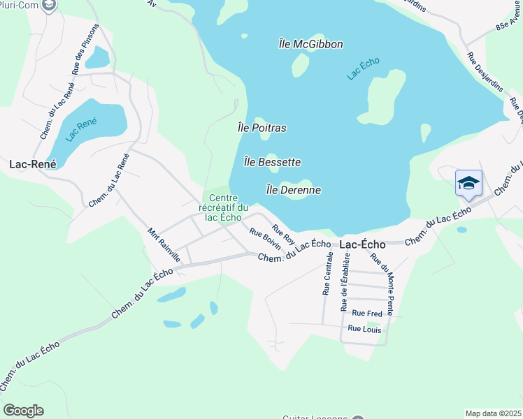 map of restaurants, bars, coffee shops, grocery stores, and more near 1576 Rue Roy in Prévost