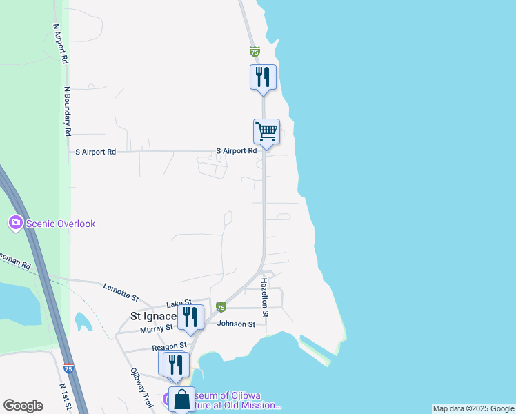map of restaurants, bars, coffee shops, grocery stores, and more near 811 North State Street in St. Ignace
