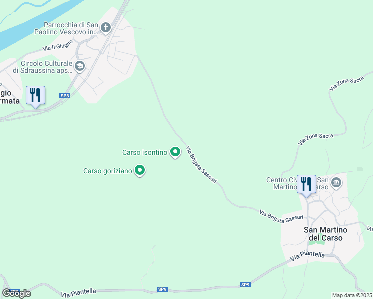 map of restaurants, bars, coffee shops, grocery stores, and more near in Province of Gorizia