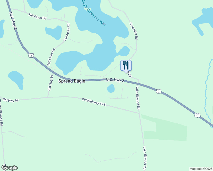 map of restaurants, bars, coffee shops, grocery stores, and more near 1421 U.S. 2 in Florence