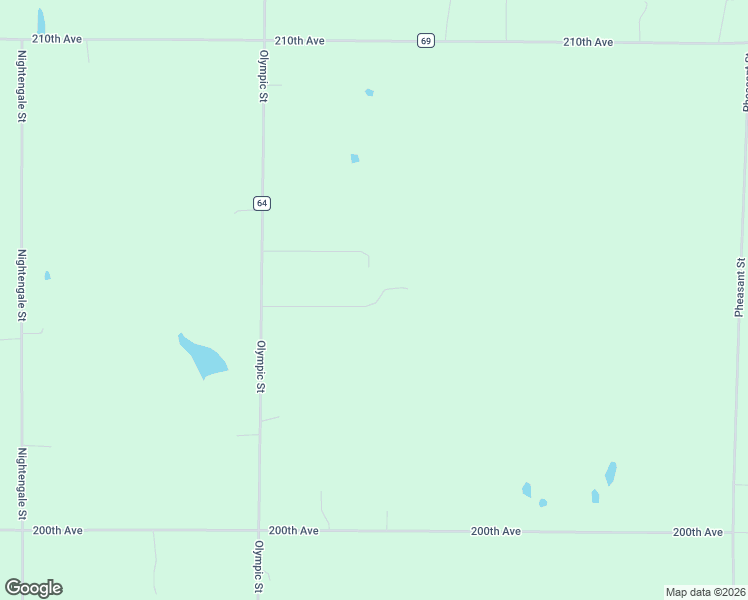 map of restaurants, bars, coffee shops, grocery stores, and more near 2426 205th Avenue in Mora