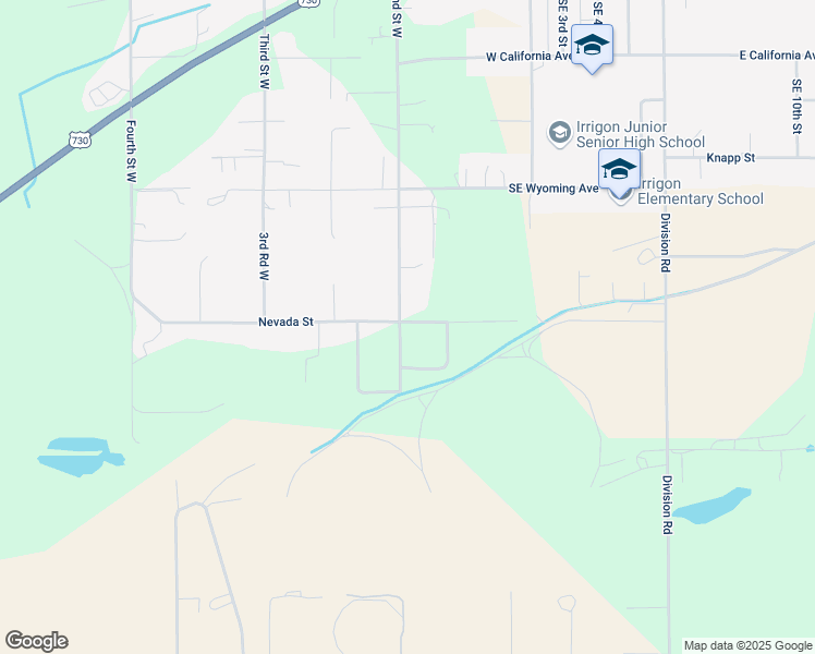 map of restaurants, bars, coffee shops, grocery stores, and more near 730 Second Street West in Irrigon