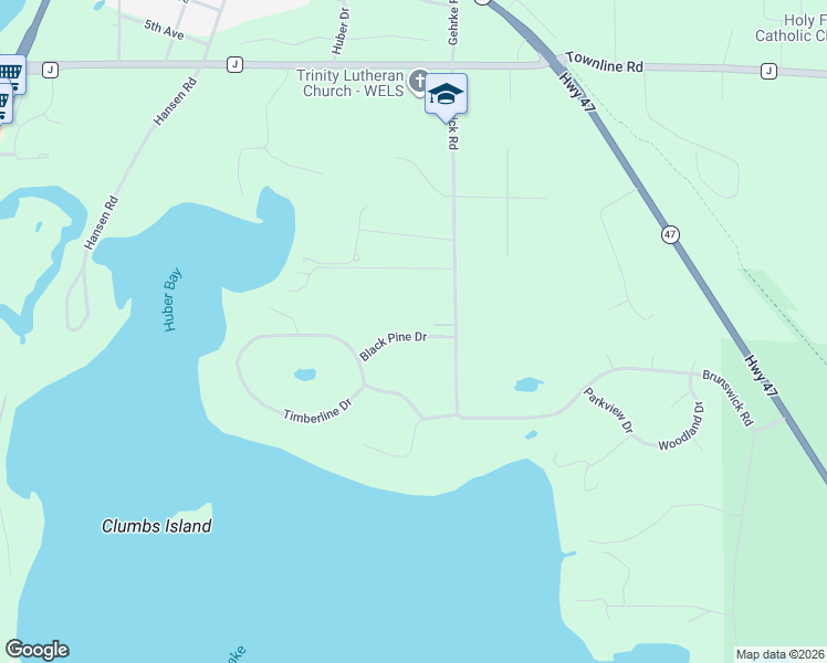 map of restaurants, bars, coffee shops, grocery stores, and more near 8729 Brunswick Road in Minocqua