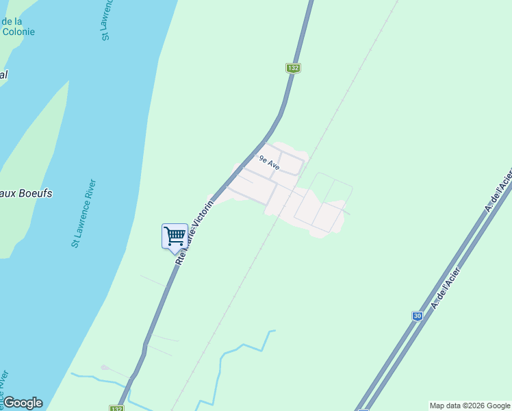 map of restaurants, bars, coffee shops, grocery stores, and more near 620 Rue Quesnel in Contrecoeur
