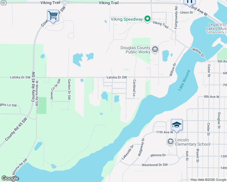 map of restaurants, bars, coffee shops, grocery stores, and more near 1222 Sunset Drive in Alexandria