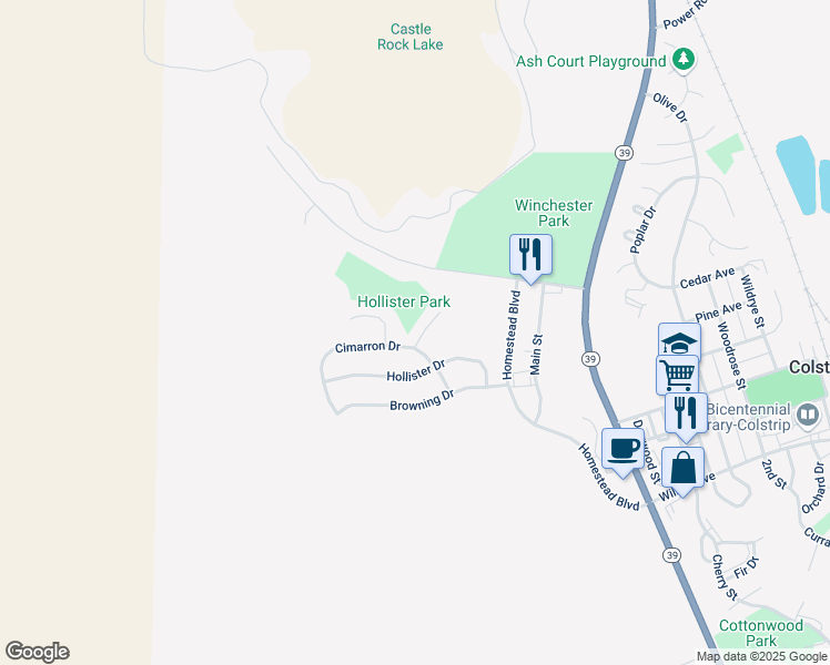 map of restaurants, bars, coffee shops, grocery stores, and more near 6954 Winchester Drive in Colstrip