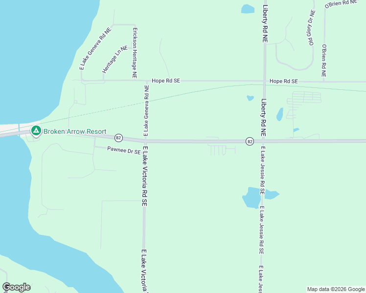 map of restaurants, bars, coffee shops, grocery stores, and more near 4256-4550 County Road 82 Southeast in Alexandria