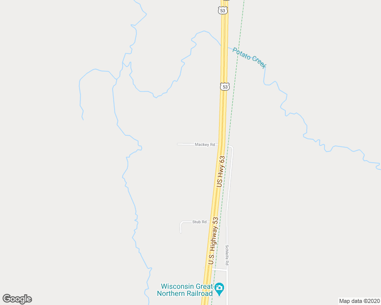 map of restaurants, bars, coffee shops, grocery stores, and more near W5729 Mackey Road in Trego