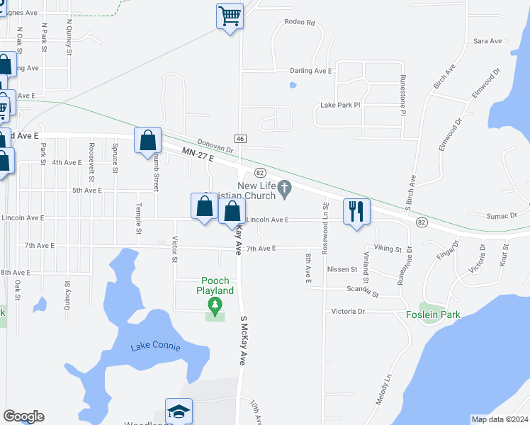 map of restaurants, bars, coffee shops, grocery stores, and more near 1705 6th Avenue East in Alexandria