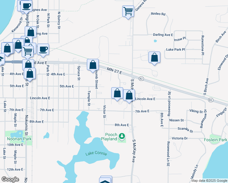 map of restaurants, bars, coffee shops, grocery stores, and more near 1500 6th Avenue East in Alexandria