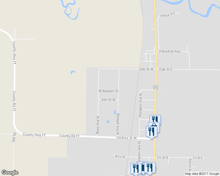 map of restaurants, bars, coffee shops, grocery stores, and more near 7514 West Balsam Street in Webster