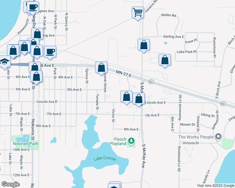map of restaurants, bars, coffee shops, grocery stores, and more near 1500 6th Avenue East in Alexandria